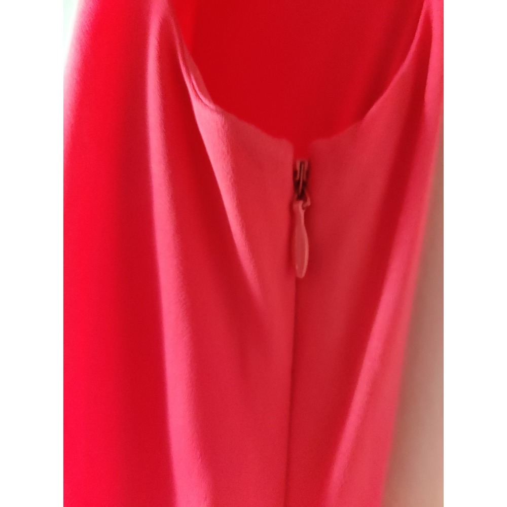 EXPRESS Dress Coral Peach Fit Flare Sleeveless Pleated Keyhole Sz 4 Side Zipper - Picture 3 of 7